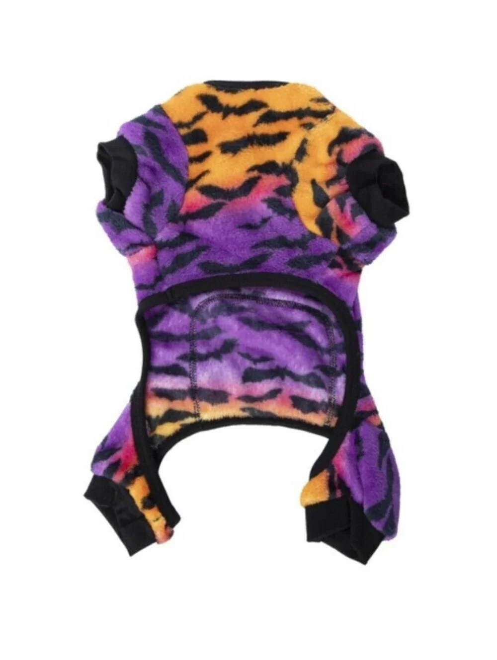 COMFY HALLOWEEN OMBRE BATS PURPLE ORANGE BLACK PLUSH PET PAJAMAS ROMPER JUMPSUIT